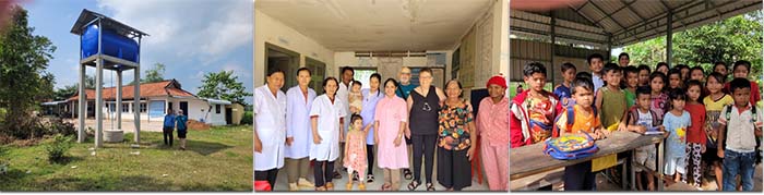 Water tower at Medical facility, Cambodia Students